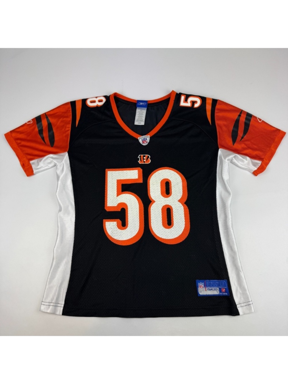 Reebok Womens Size L NFL Jersey Cincinnati Bengals Rey Maualuga Orange